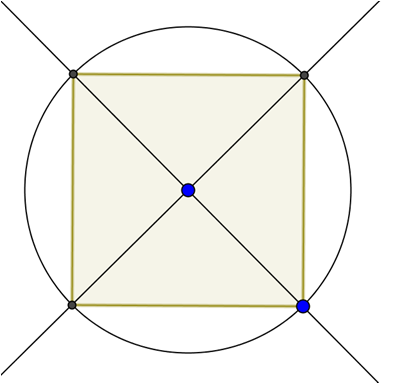 33. a). Piirretään ympyrä.. Piirretään ympyrän keskipisteen kautta suora. 3. Piirretään suoralle normaali ympyrän keskipisteen kautta. 4.