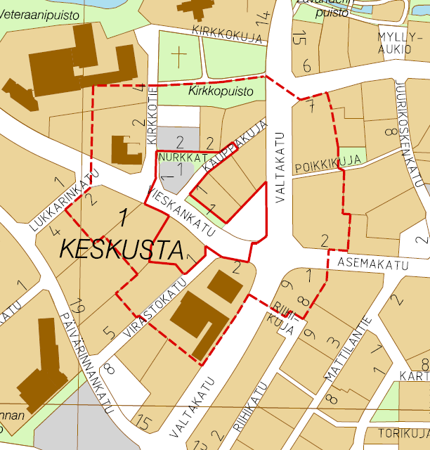 Asemakaavan muutosalueella, pinta-alaltaan yhteensä noin 1,3921 ha, on voimassa asemakaava, joka on hyväksytty 22.8.1974.