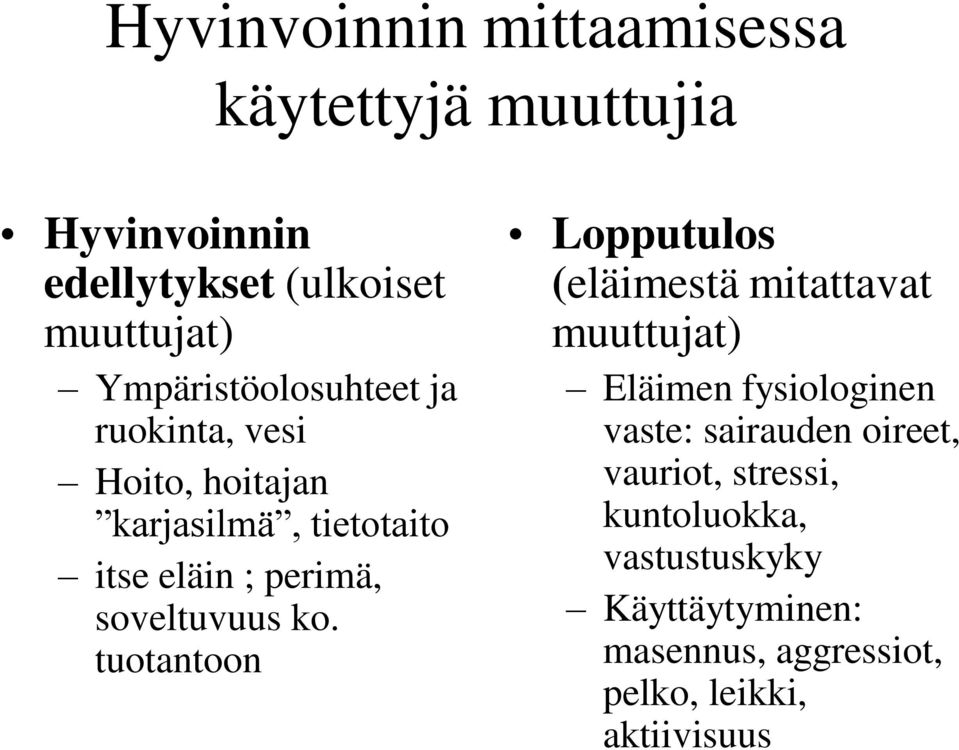 soveltuvuus ko.