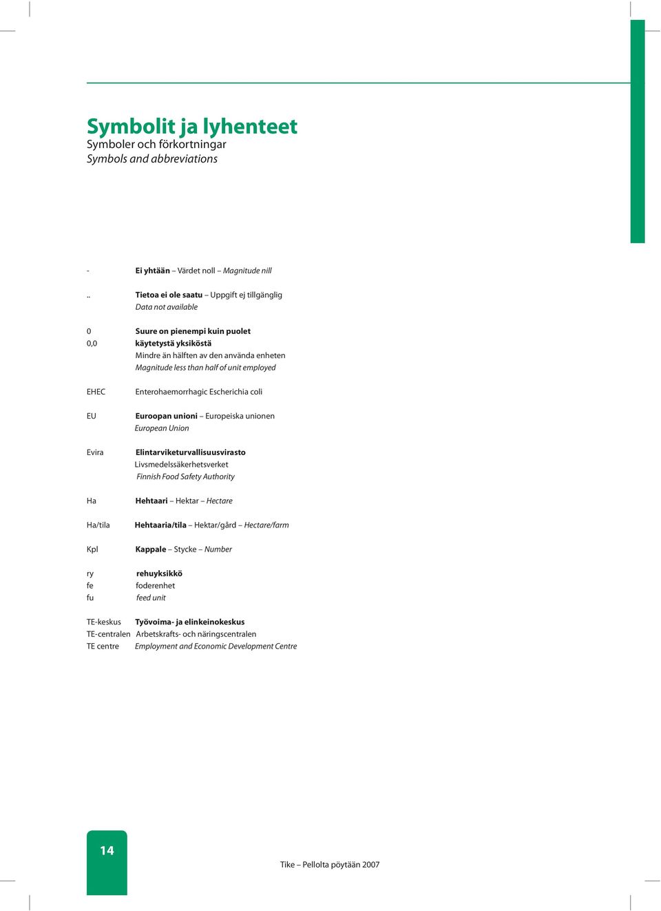 employed EHEC Enterohaemorrhagic Escherichia coli EU Euroopan unioni Europeiska unionen European Union Evira Elintarviketurvallisuusvirasto Livsmedelssäkerhetsverket Finnish Food Safety Authority