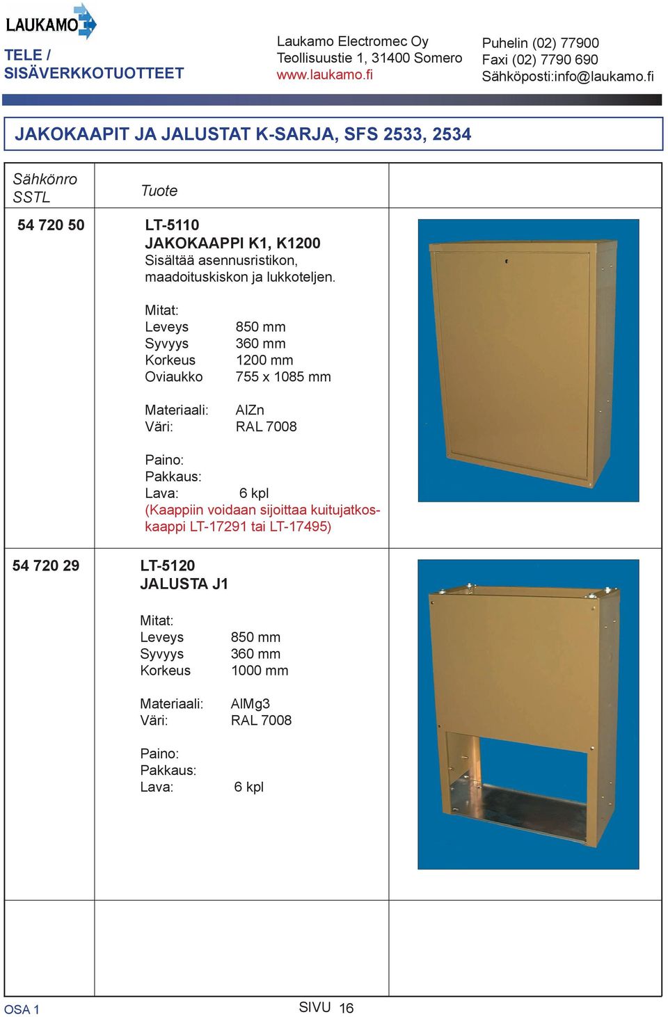 54 720 29 LT-5120 JALUSTA J1 6 kpl (Kaappiin voidaan