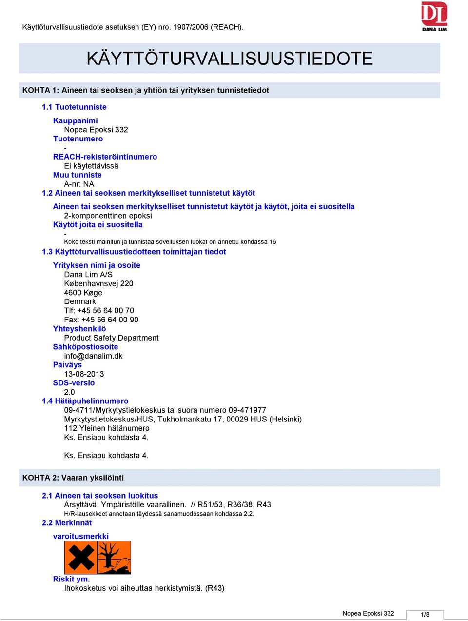 teksti mainitun ja tunnistaa sovelluksen luokat on annettu kohdassa 16 1.