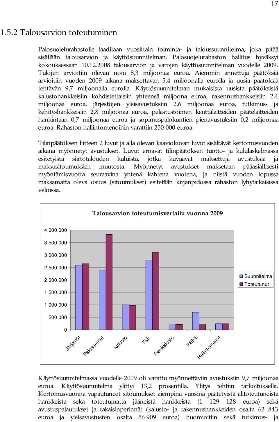 Aiemmin annettuja päätöksiä arvioitiin vuoden 2009 aikana maksettavan 5,4 miljoonalla eurolla ja uusia päätöksiä tehtävän 9,7 miljoonalla eurolla.