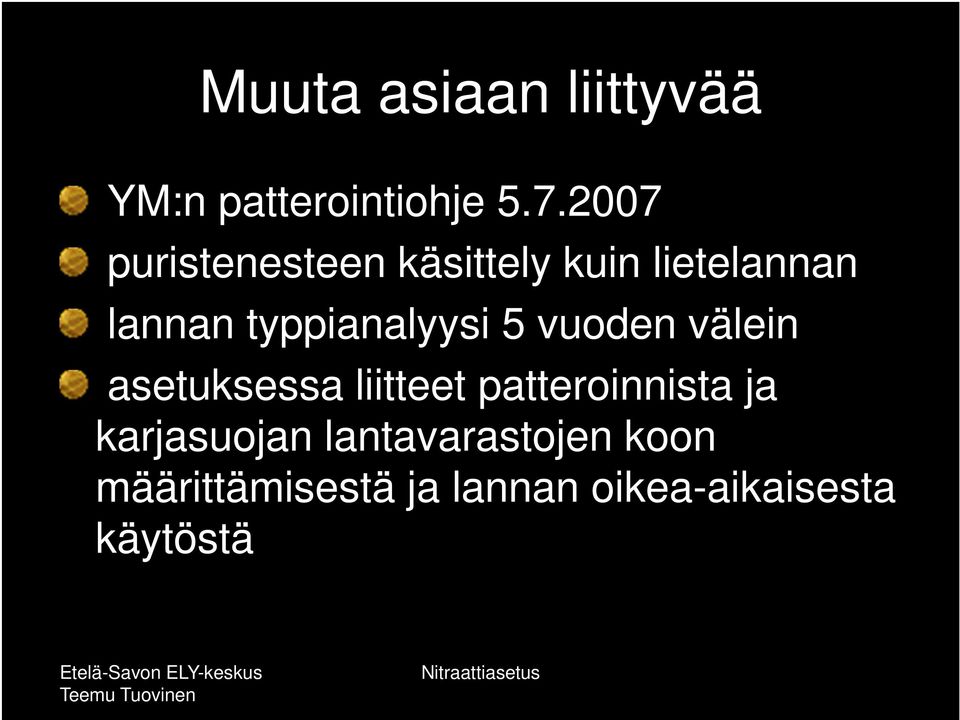 typpianalyysi 5 vuoden välein asetuksessa liitteet