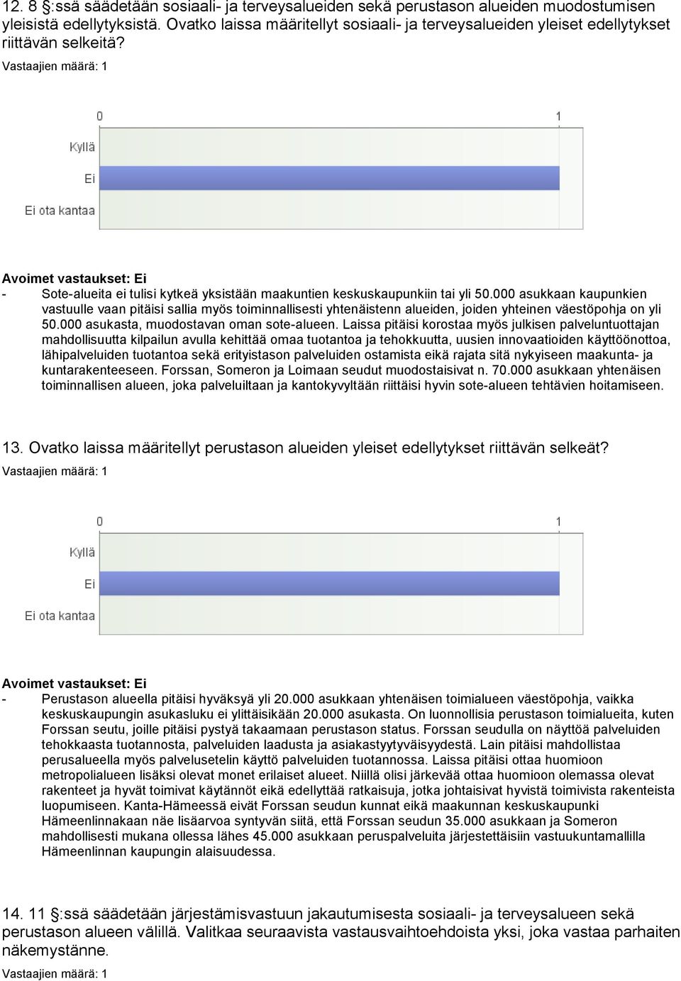 000 asukkaan kaupunkien vastuulle vaan pitäisi sallia myös toiminnallisesti yhtenäistenn alueiden, joiden yhteinen väestöpohja on yli 50.000 asukasta, muodostavan oman sote-alueen.