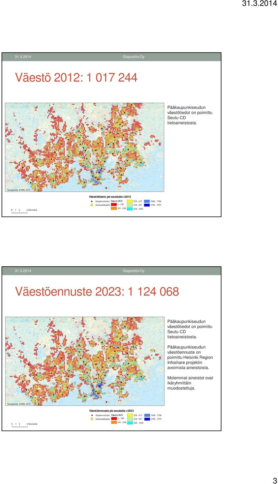 Väestöennuste 2023: 1 124 068 Pääkaupunkiseudun väestötiedot on poimittu Seutu-CD 