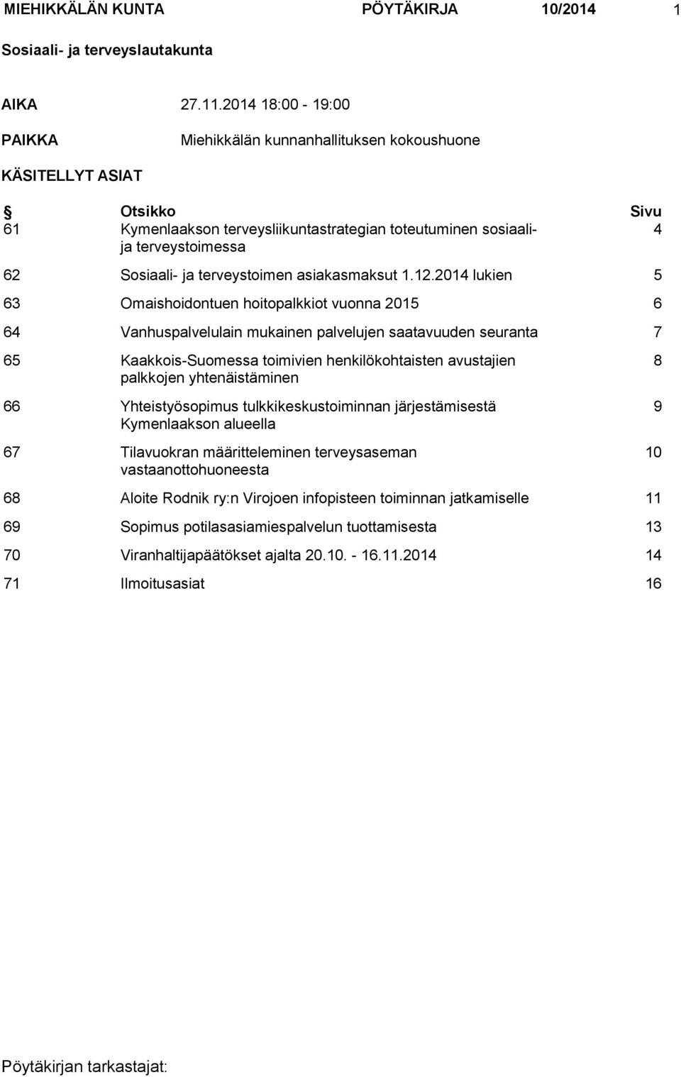 terveystoimen asiakasmaksut 1.12.