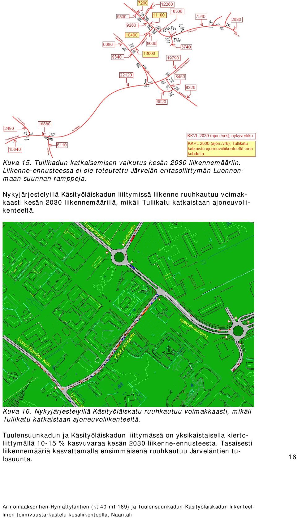 Nykyjärjestelyillä Käsityöläiskatu ruuhkautuu voimakkaasti, mikäli Tullikatu katkaistaan ajoneuvoliikenteeltä.