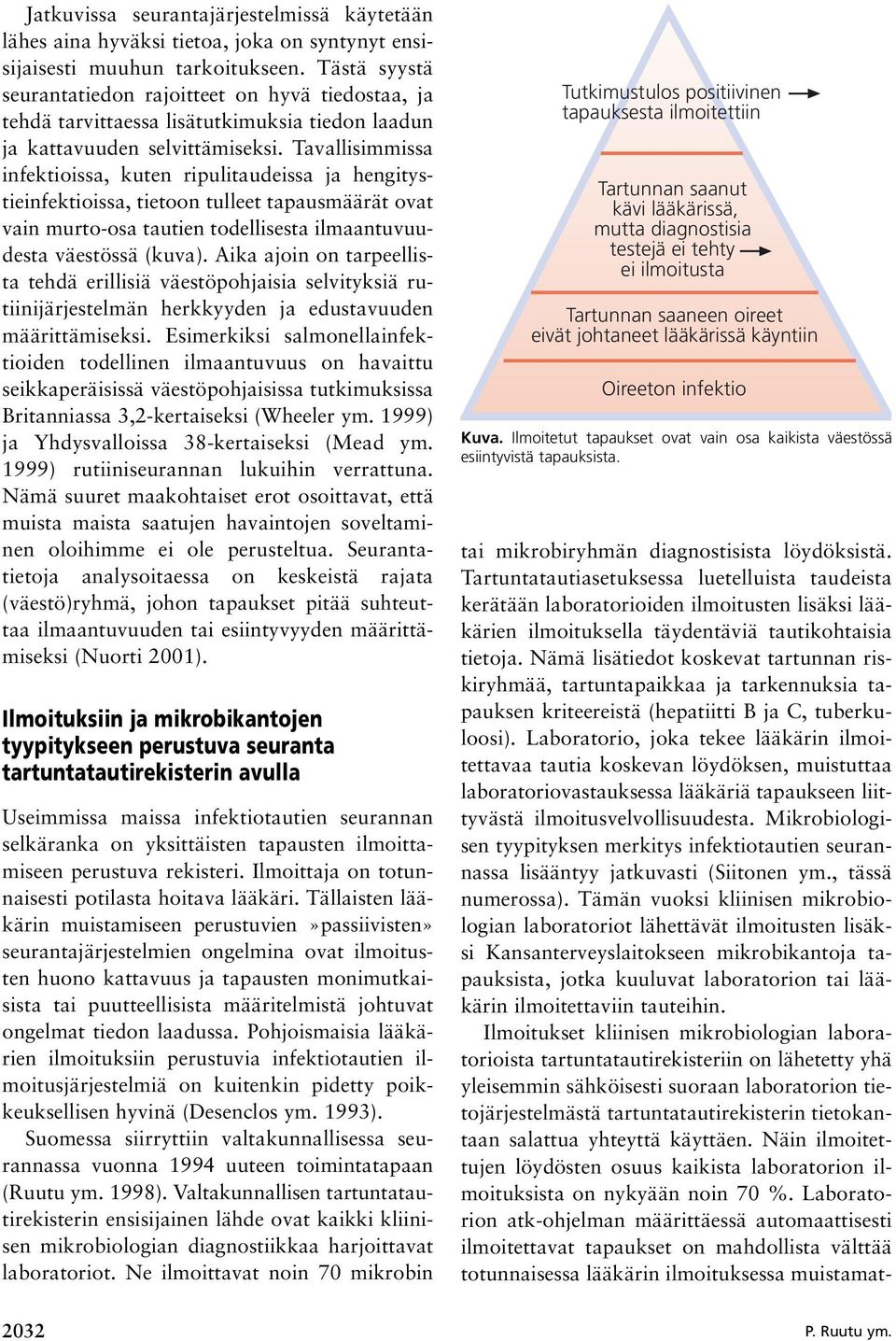 Tavallisimmissa infektioissa, kuten ripulitaudeissa ja hengitystieinfektioissa, tietoon tulleet tapausmäärät ovat vain murto-osa tautien todellisesta ilmaantuvuudesta väestössä (kuva).