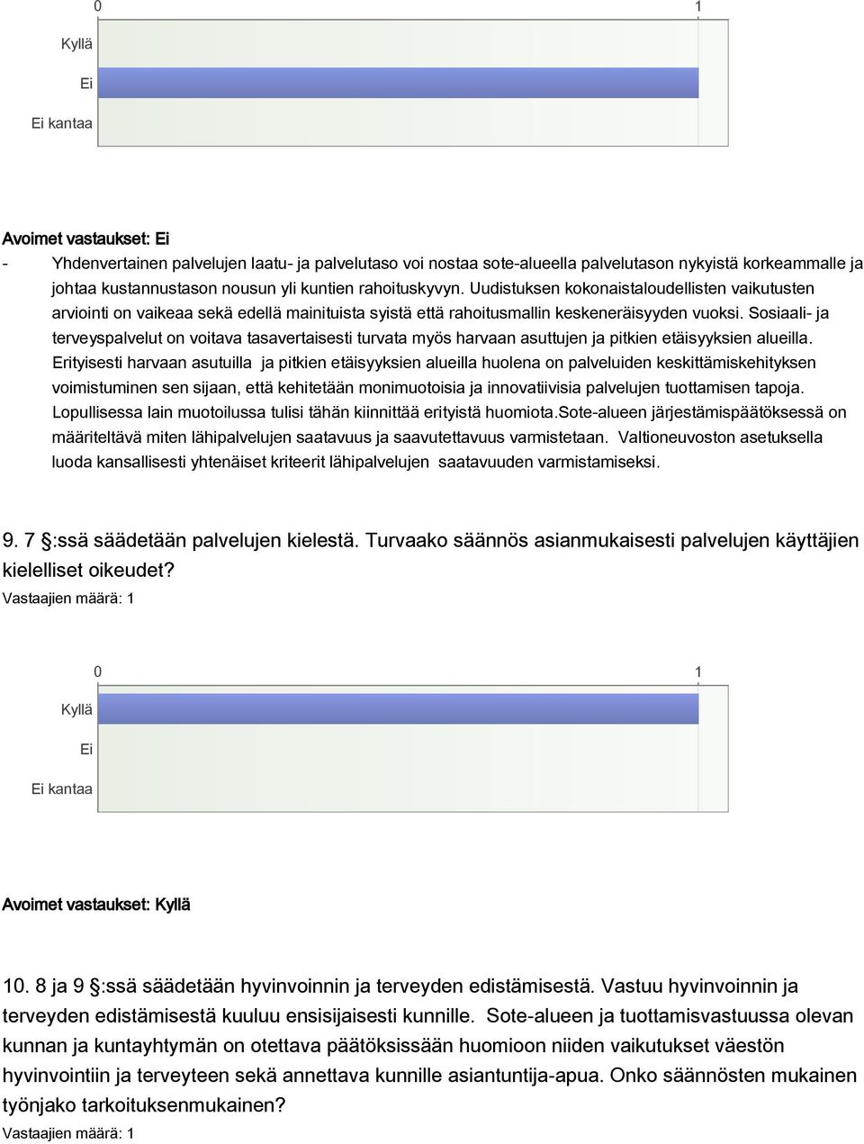 Sosiaali- ja terveyspalvelut on voitava tasavertaisesti turvata myös harvaan asuttujen ja pitkien etäisyyksien alueilla.