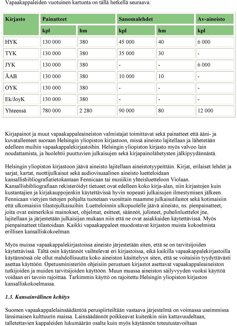 sekä painatteet että ääni- ja kuvatallenteet suoraan Helsingin yliopiston kirjastoon, missä aineisto lajitellaan ja lähetetään edelleen muihin vapaakappalekirjastoihin.