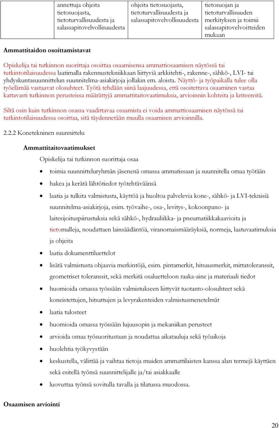 liittyviä arkkitehti-, rakenne-, sähkö-, LVI- tai yhdyskuntasuunnittelun suunnitelma-asiakirjoja jollakin em. aloista. Näyttö- ja työpaikalla tulee olla työelämää vastaavat olosuhteet.