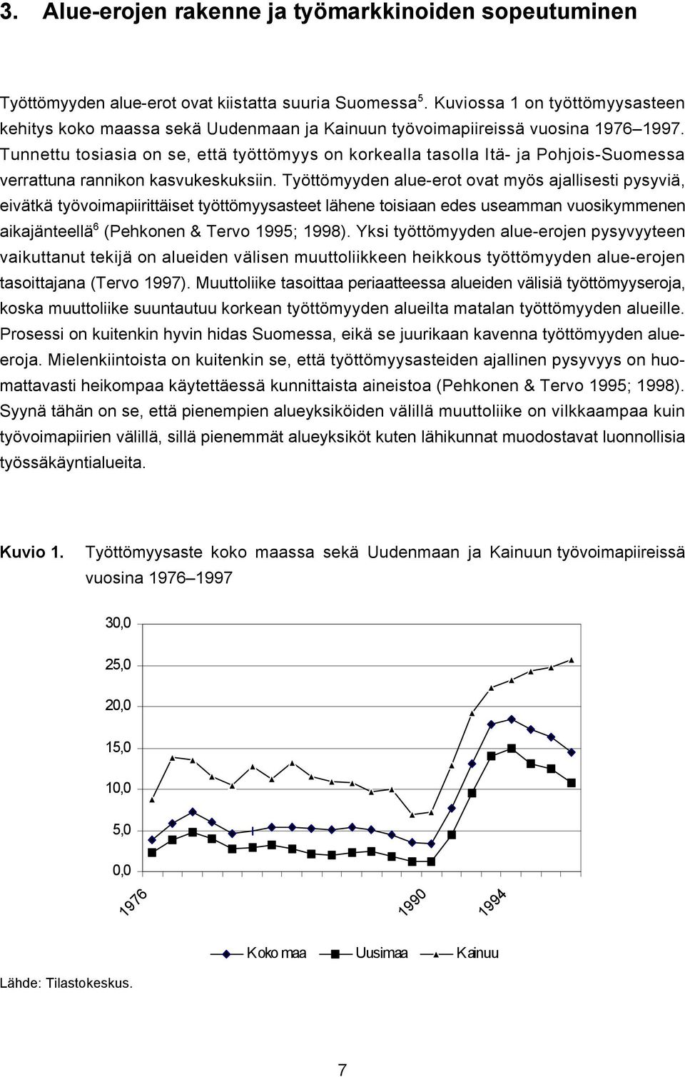 Tunnettu tosiasia on se, että työttömyys on korkealla tasolla Itä- ja Pohjois-Suomessa verrattuna rannikon kasvukeskuksiin.