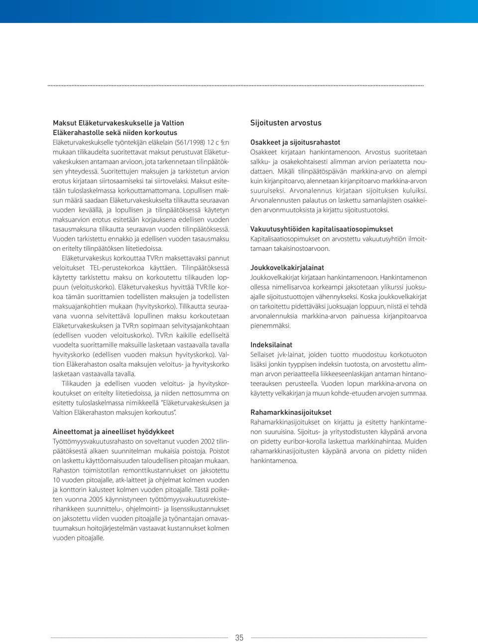 Maksut esitetään tuloslaskelmassa korkouttamattomana.