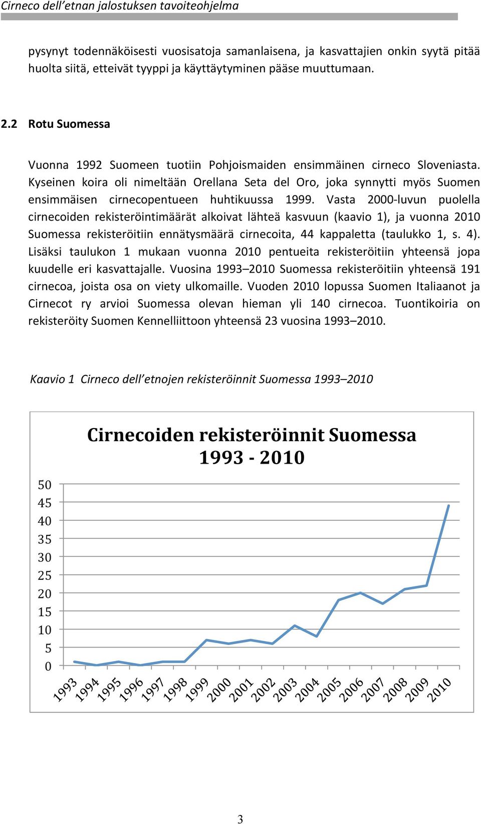 Kyseinen koira oli nimeltään Orellana Seta del Oro, joka synnytti myös Suomen ensimmäisen cirnecopentueen huhtikuussa 1999.