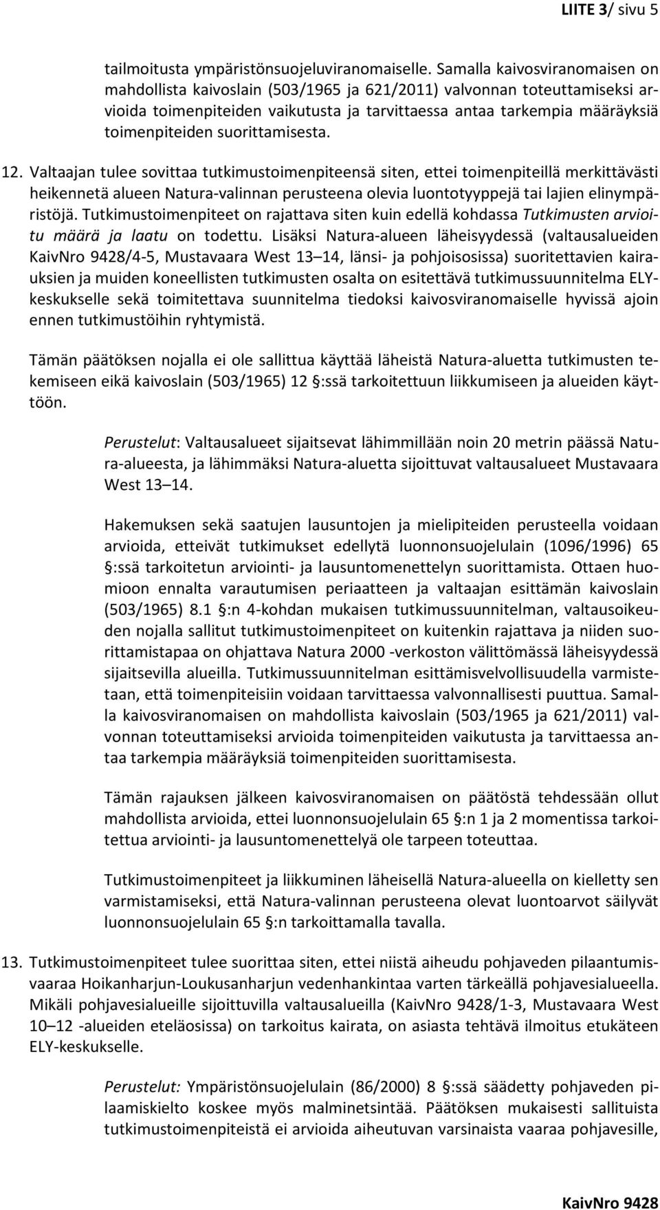 suorittamisesta. 12.