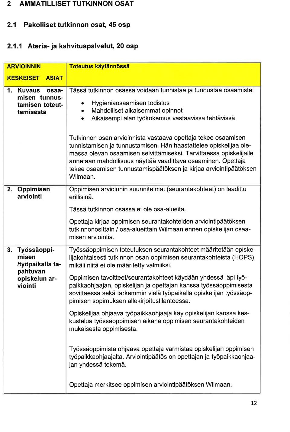 Aikisempi ln työkokemus vstviss tehtävissä Tutkinnon osn rvioinnist vstv opettj tekee osmisen tunnistmisen j tunnustmisen. Hän hstttelee opiskelij olemss olevn osmisen selvittämiseksi.