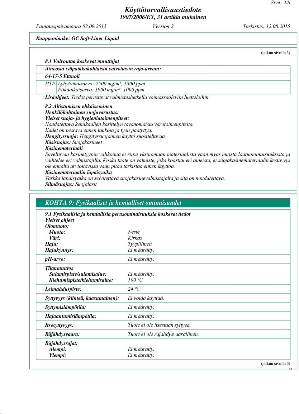 perustuvat valmistushetkellä voimassaoleviin luetteloihin. 8.