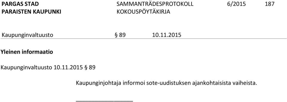 Kaupunginvaltuusto 10.11.