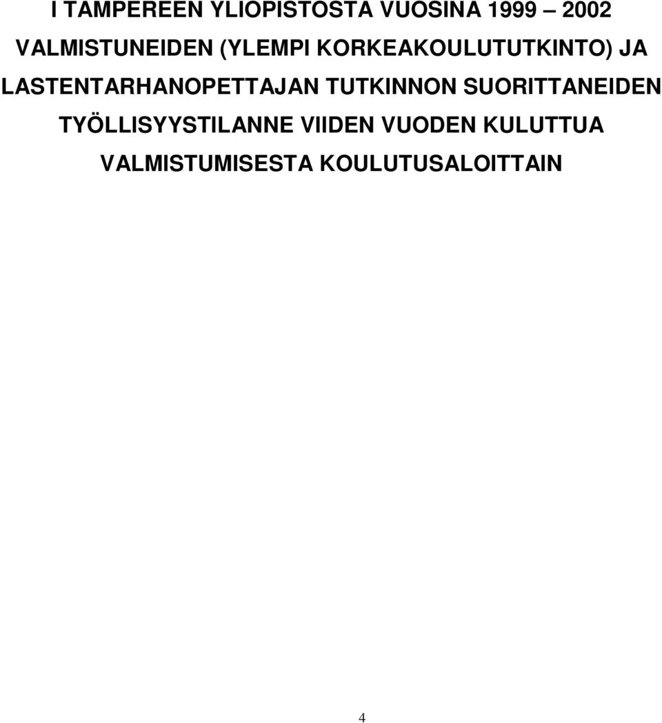 LASTENTARHANOPETTAJAN TUTKINNON SUORITTANEIDEN