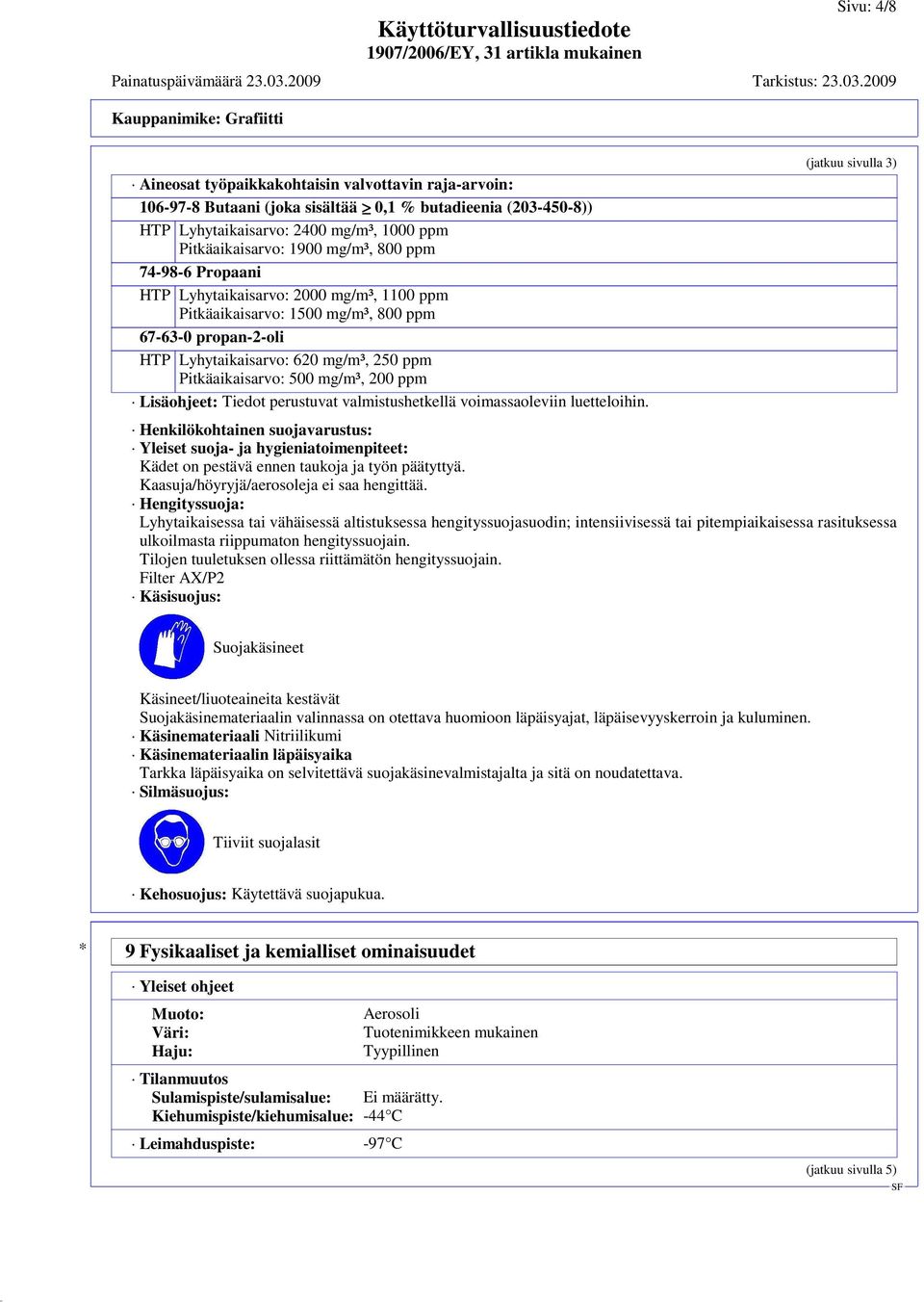 ppm Lisäohjeet: Tiedot perustuvat valmistushetkellä voimassaoleviin luetteloihin.