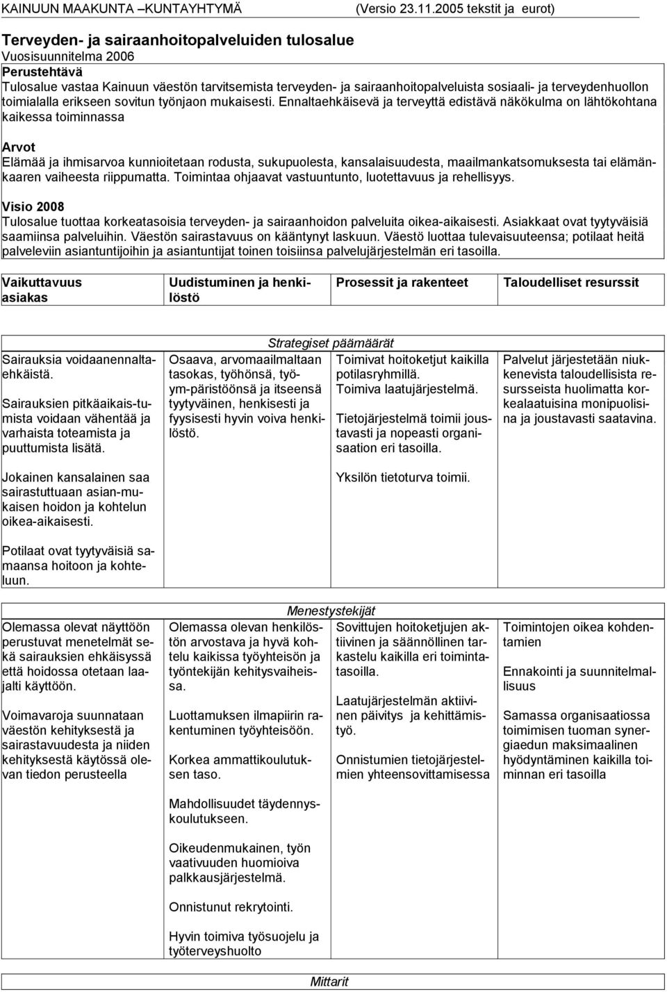 Ennaltaehkäisevä ja terveyttä edistävä näkökulma on lähtökohtana kaikessa toiminnassa Arvot Elämää ja ihmisarvoa kunnioitetaan rodusta, sukupuolesta, kansalaisuudesta, maailmankatsomuksesta tai