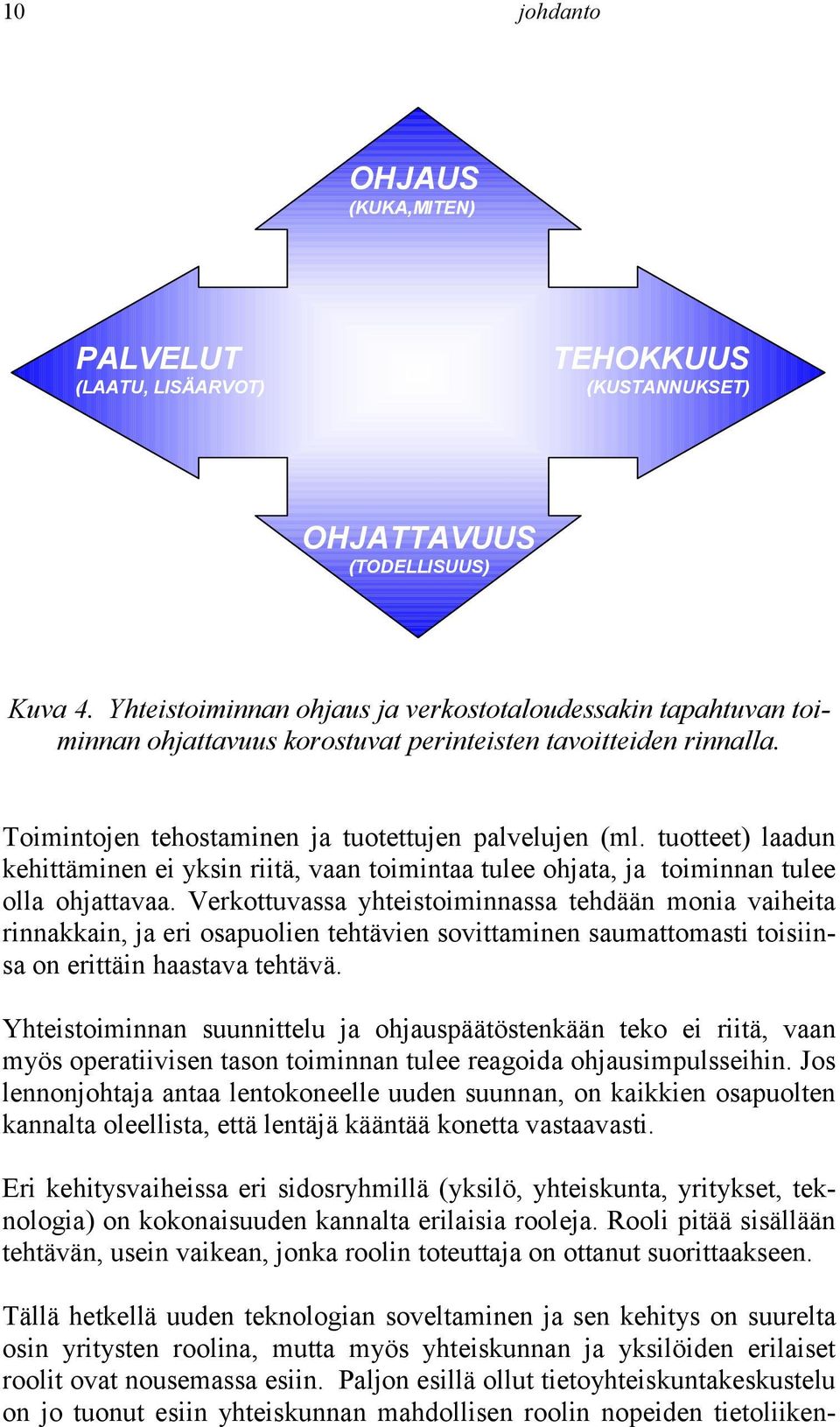 tuotteet) laadun kehittäminen ei yksin riitä, vaan toimintaa tulee ohjata, ja toiminnan tulee olla ohjattavaa.