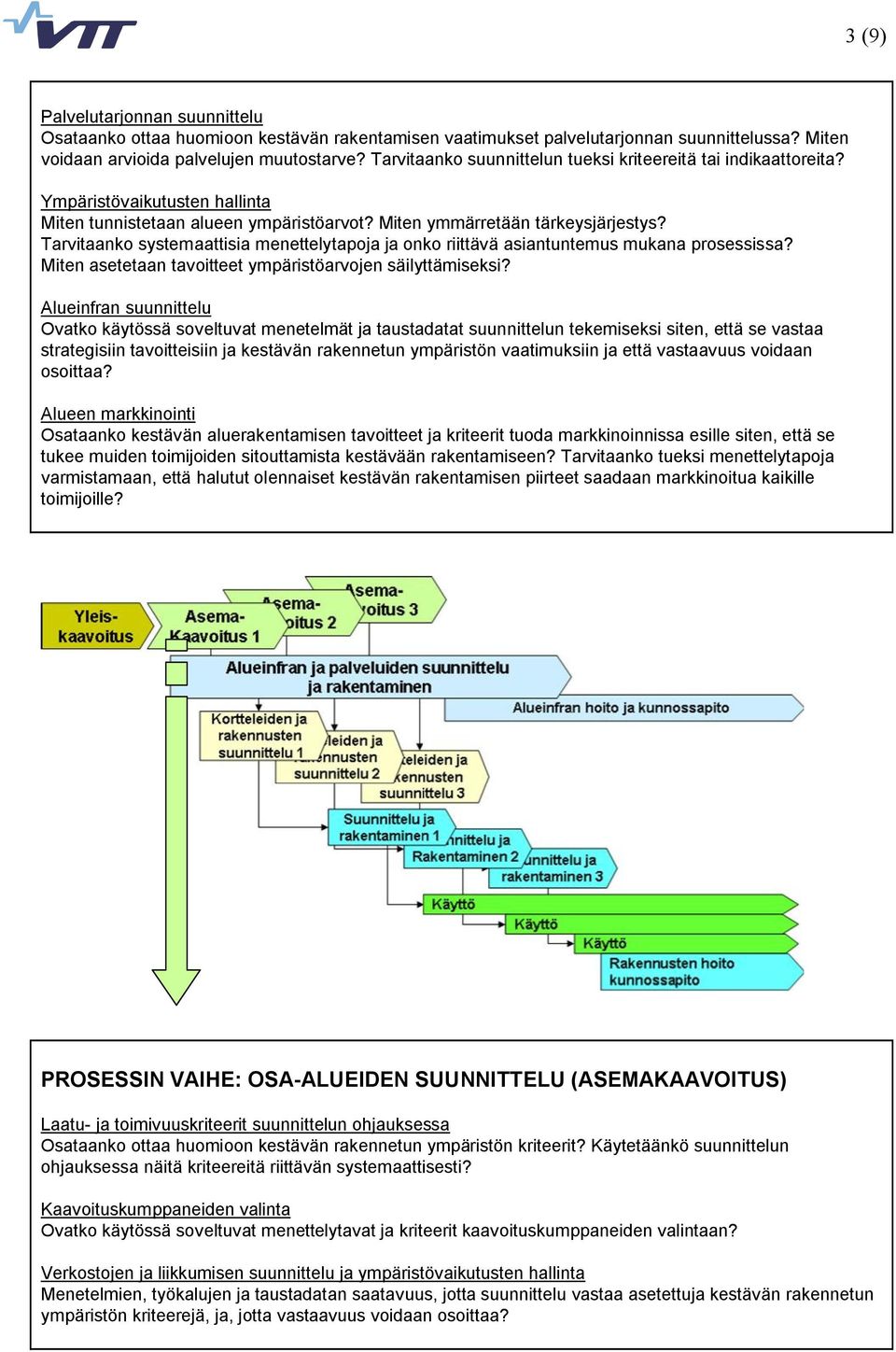 Tarvitaanko systemaattisia menettelytapoja ja onko riittävä asiantuntemus mukana prosessissa? Miten asetetaan tavoitteet ympäristöarvojen säilyttämiseksi?