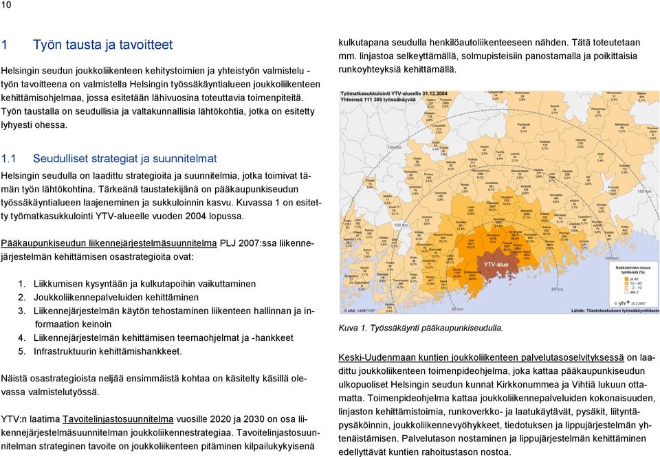 kulkutapana seudulla henkilöautoliikenteeseen nähden. Tätä toteutetaan mm. linjastoa selkeyttämällä, solmupisteisiin panostamalla ja poikittaisia runkoyhteyksiä kehittämällä. 1.