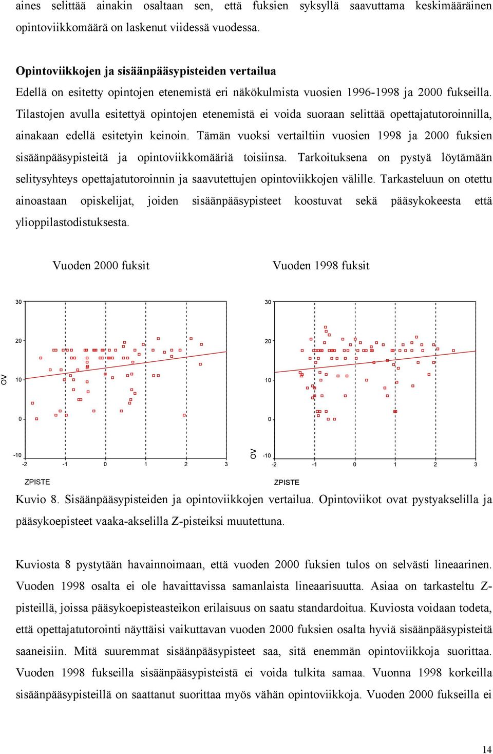 Tilastojen avulla esitettyä opintojen etenemistä ei voida suoraan selittää opettajatutoroinnilla, ainakaan edellä esitetyin keinoin.