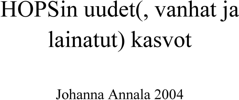 vanhat ja