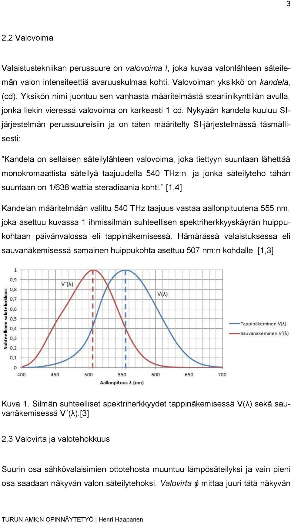 Nykyään kandela kuuluu SIjärjestelmän perussuureisiin ja on täten määritelty SI-järjestelmässä täsmällisesti: Kandela on sellaisen säteilylähteen valovoima, joka tiettyyn suuntaan lähettää