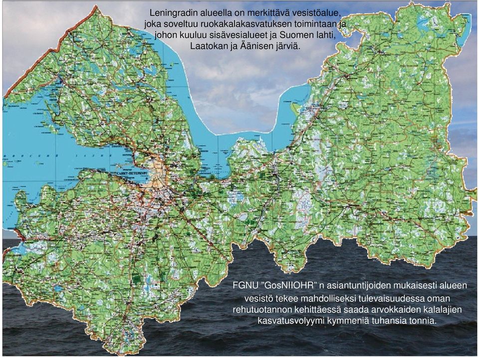 FGNU GosNIIOHR n asiantuntijoiden mukaisesti alueen vesistö tekee mahdolliseksi