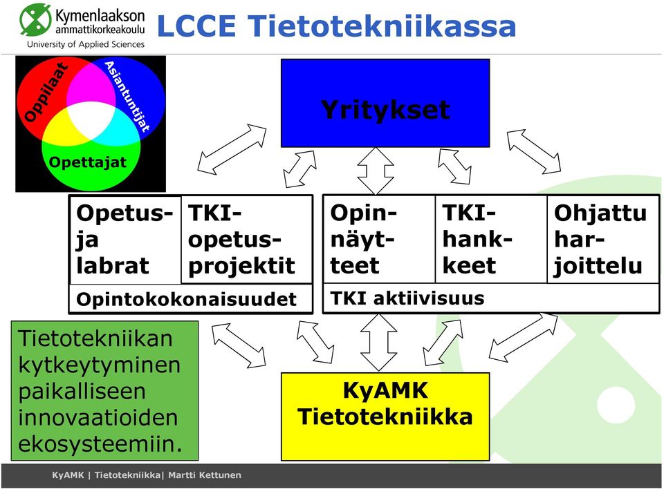 Opintokokonaisuudet TKI aktiivisuus Ohjattu harjoittelu