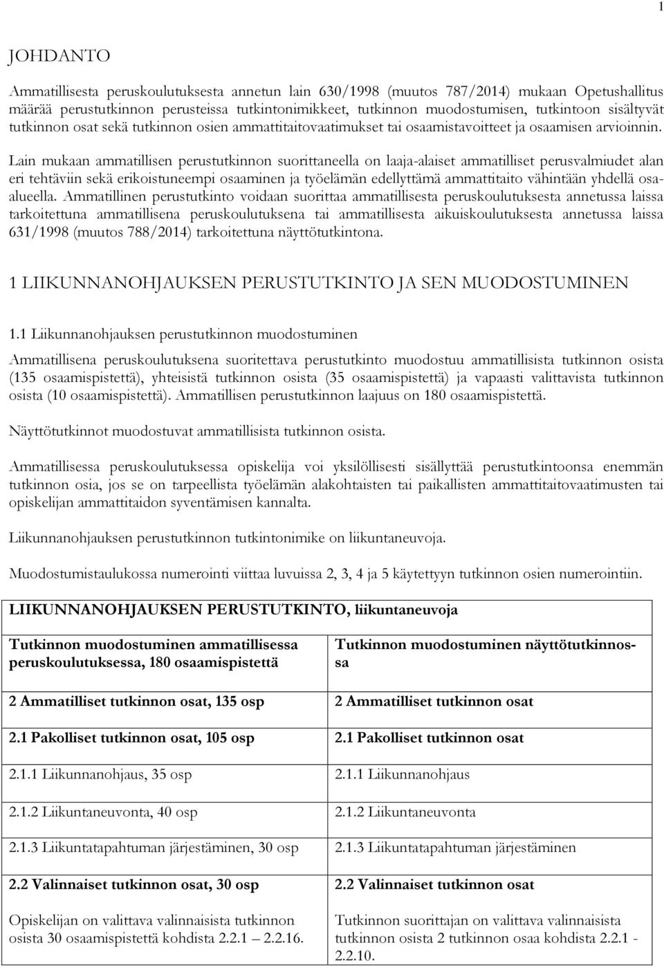 Lain mukaan ammatillisen perustutkinnon suorittaneella on laaja-alaiset ammatilliset perusvalmiudet alan eri tehtäviin sekä erikoistuneempi osaaminen ja työelämän edellyttämä ammattitaito vähintään