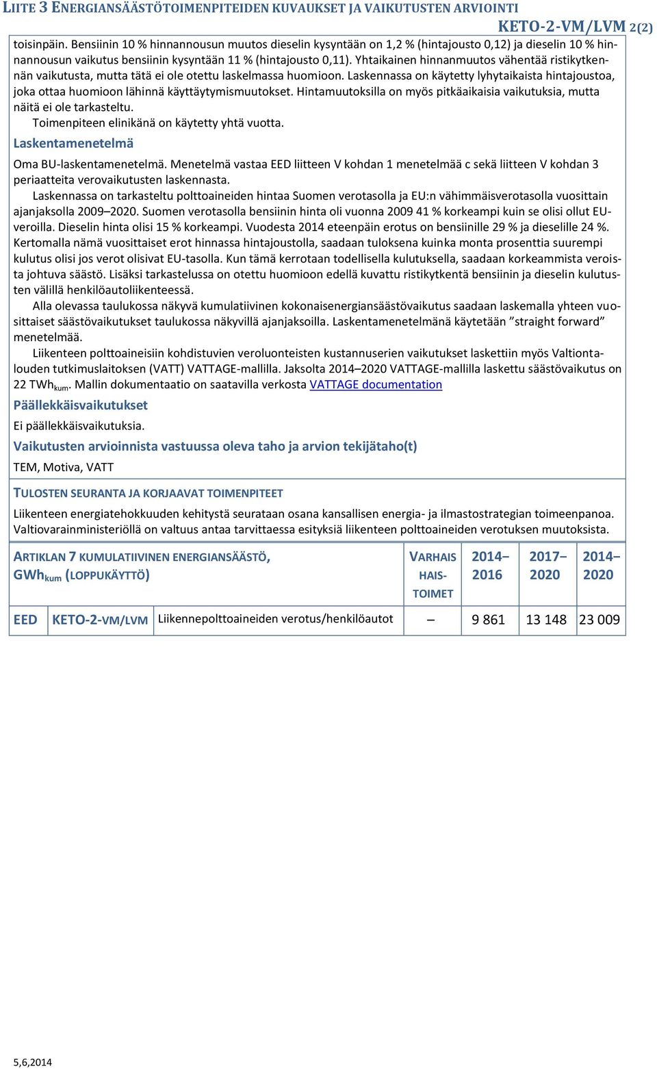 Yhtaikainen hinnanmuutos vähentää ristikytkennän vaikutusta, mutta tätä ei ole otettu laskelmassa huomioon.