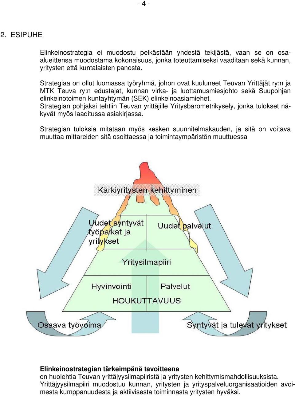 Strategiaa on ollut luomassa työryhmä, johon ovat kuuluneet Teuvan Yrittäjät ry:n ja MTK Teuva ry:n edustajat, kunnan virka- ja luottamusmiesjohto sekä Suupohjan elinkeinotoimen kuntayhtymän (SEK)