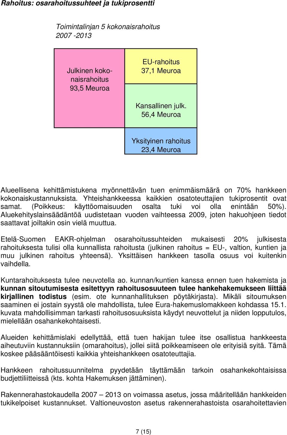Yhteishankkeessa kaikkien osatoteuttajien tukiprosentit ovat samat. (Poikkeus: käyttöomaisuuden osalta tuki voi olla enintään 50%).