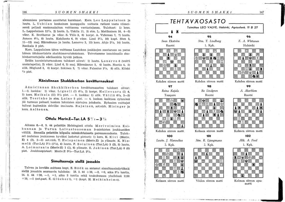 Kahilut 6, 9) vänr. Lind 5 1 1, 10) kapt. sten 5, 11-1) maj. Härmänsu ja luutn. Lanerv 3, 13) kers. Ahj 1/, 1) luutn. Rankala pist Kers.