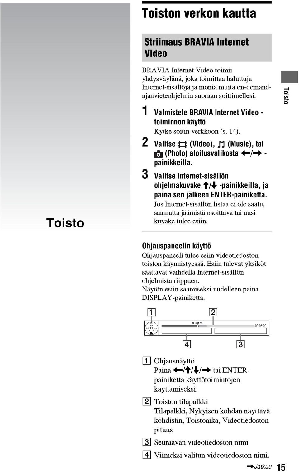 3 Valitse Internet-sisällön ohjelmakuvake M/m -painikkeilla, ja paina sen jälkeen ENTER-painiketta. Jos Internet-sisällön listaa ei ole saatu, saamatta jäämistä osoittava tai uusi kuvake tulee esiin.