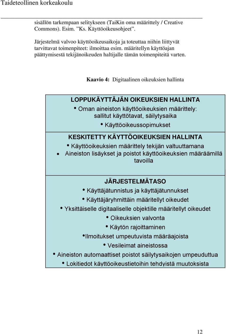 määritellyn käyttöajan päättymisestä tekijänoikeuden haltijalle tämän toimenpiteitä varten.