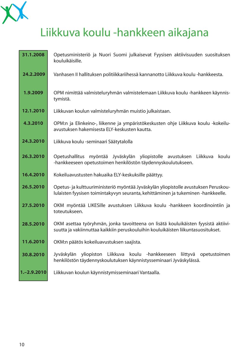 Liikkuvan koulun valmisteluryhmän muistio julkaistaan. OPM:n ja Elinkeino-, liikenne ja ympäristökeskusten ohje Liikkuva koulu -kokeiluavustuksen hakemisesta ELY-keskusten kautta.