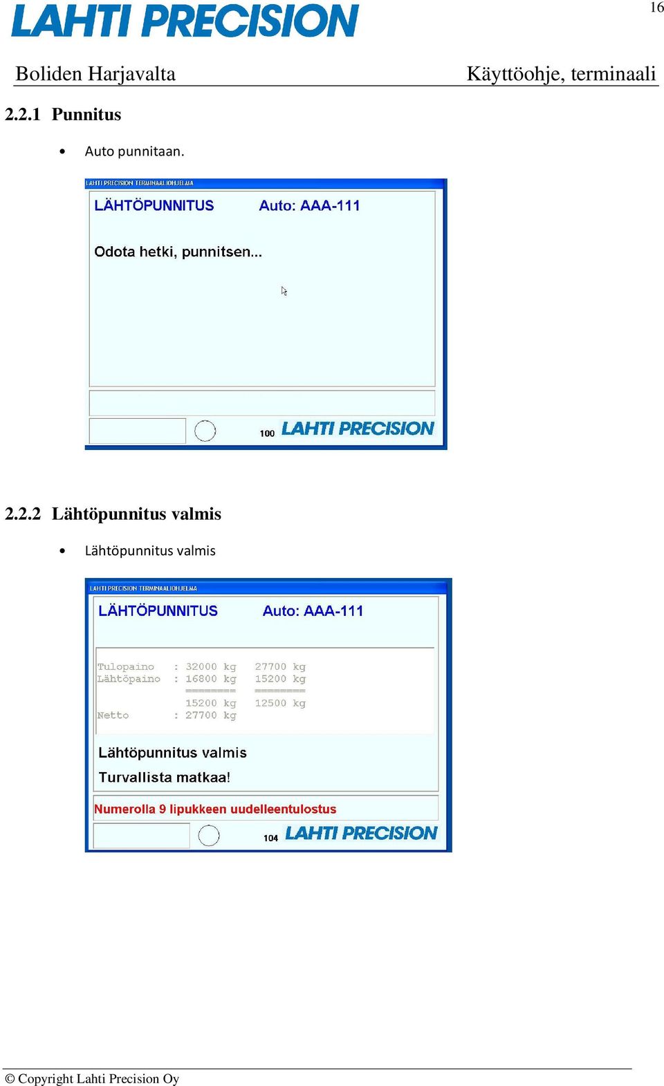 2.2 Lähtöpunnitus