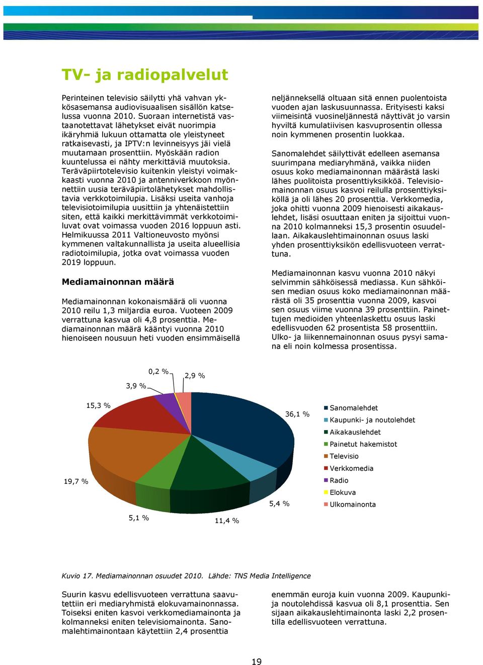 Myöskään radion kuuntelussa ei nähty merkittäviä muutoksia.