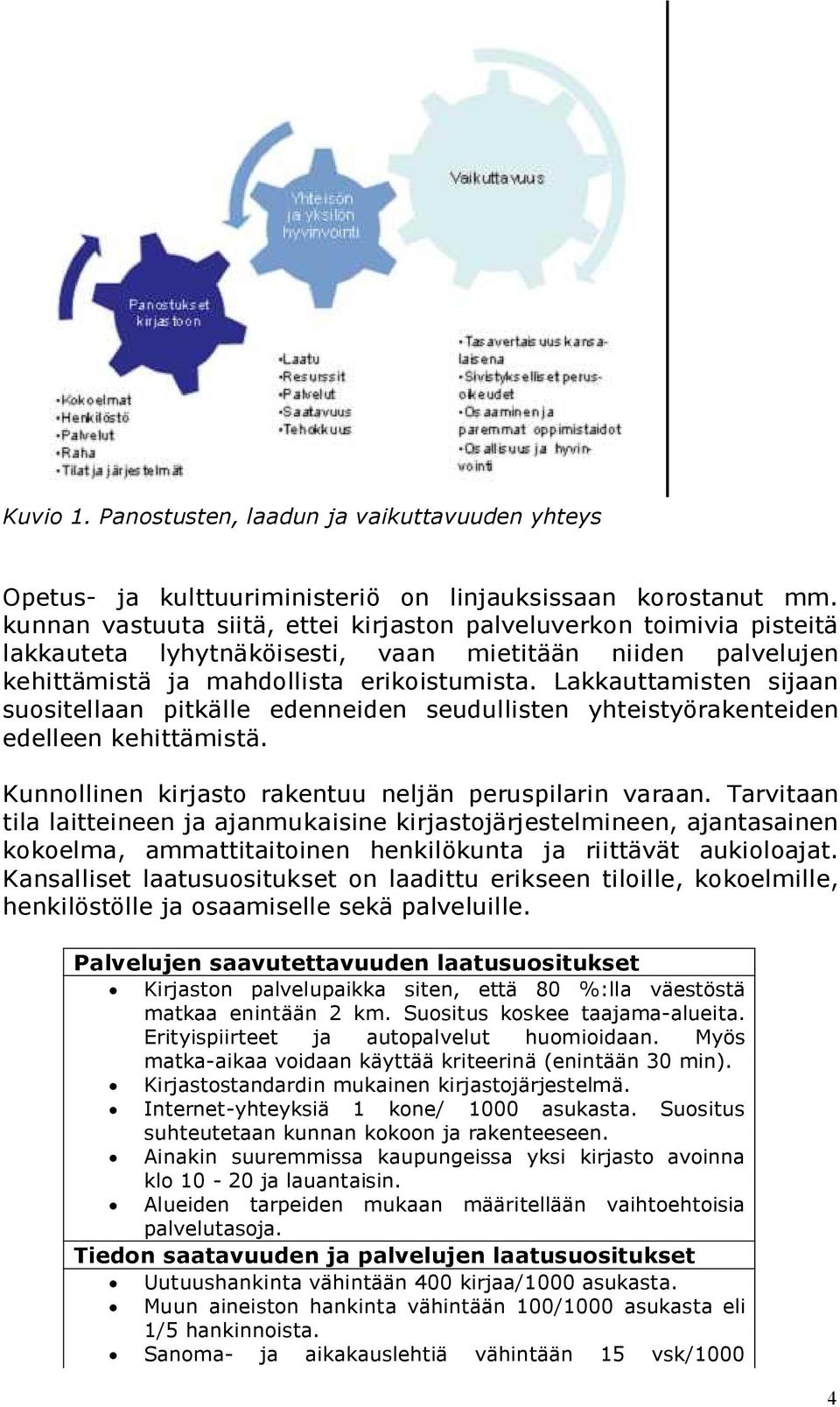 Lakkauttamisten sijaan suositellaan pitkälle edenneiden seudullisten yhteistyörakenteiden edelleen kehittämistä. Kunnollinen kirjasto rakentuu neljän peruspilarin varaan.