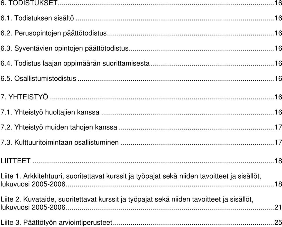 Yhteistyö muiden tahojen kanssa...17 7.3. Kulttuuritoimintaan osallistuminen...17 LIITTEET...18 Liite 1.