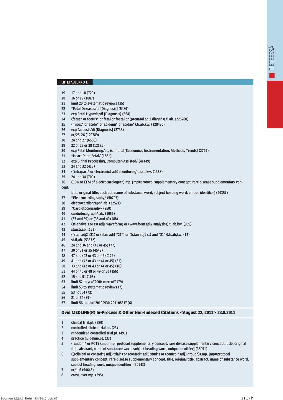 (128430) 26 exp Acidosis/di [Diagnosis] (2738) 27 or/25 26 (129789) 28 24 and 27 (6588) 29 22 or 23 or 28 (12175) 30 exp Fetal Monitoring/ec, is, mt, td [Economics, Instrumentation, Methods, Trends]