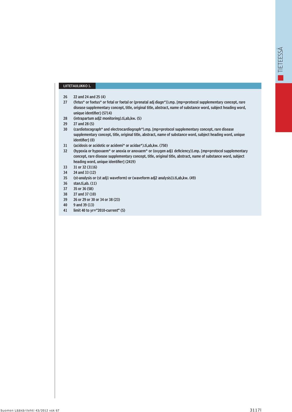 monitoring).ti,ab,kw. (5) 29 27 and 28 (5) 30 (cardiotocograph* and electrocardiograph*).mp.