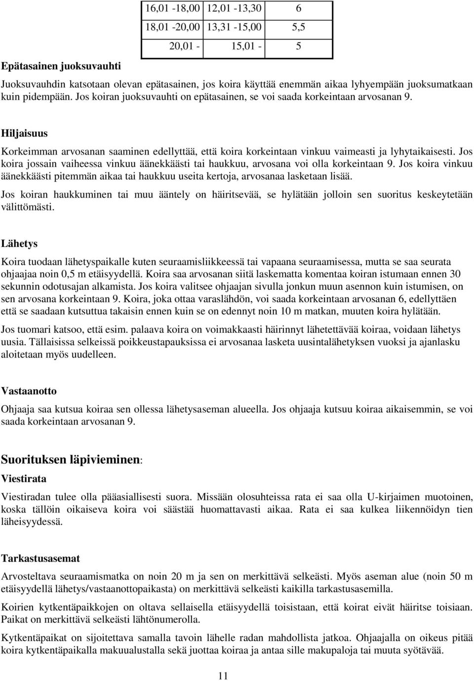 Hiljaisuus Korkeimman arvosanan saaminen edellyttää, että koira korkeintaan vinkuu vaimeasti ja lyhytaikaisesti.