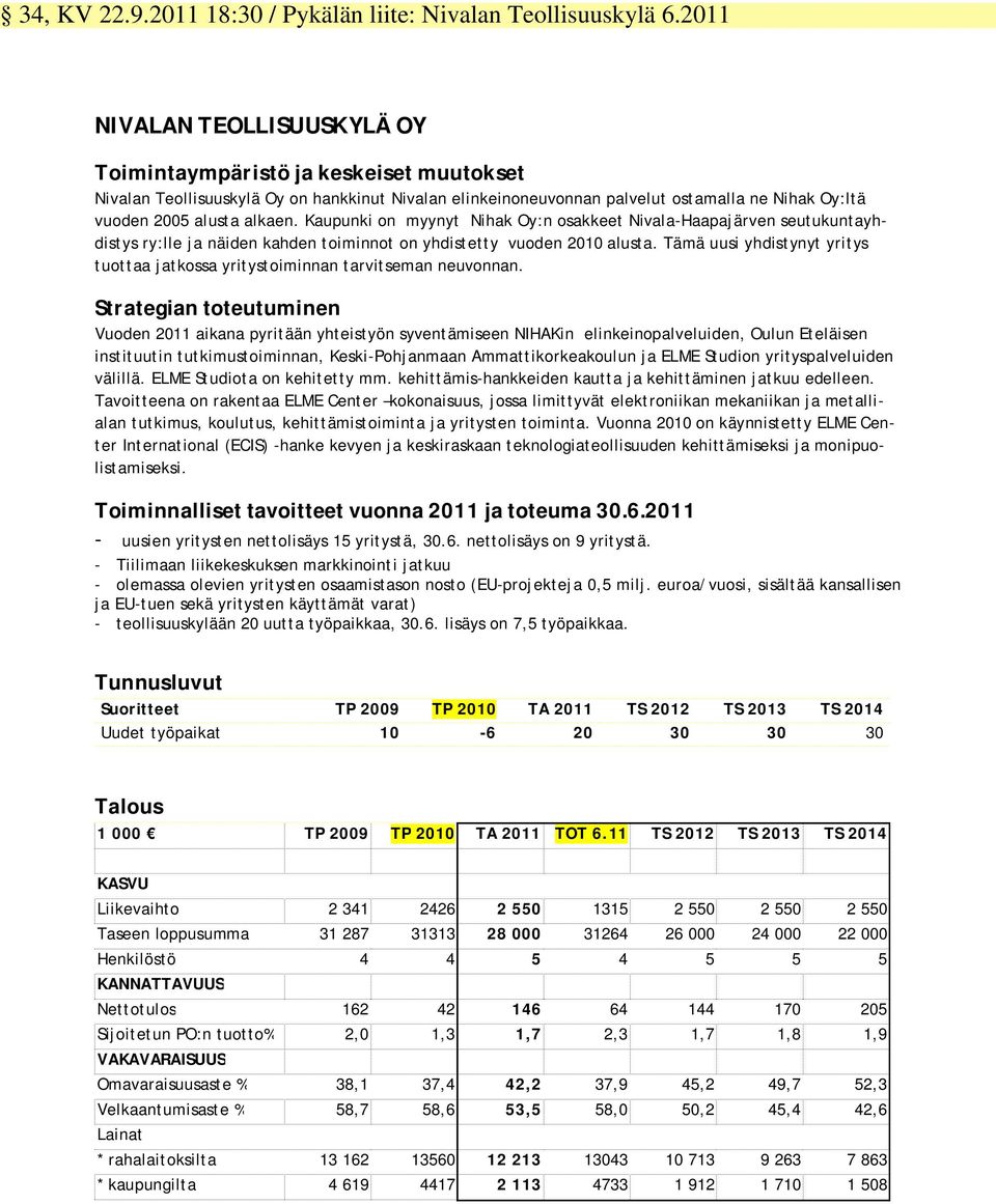 Kaupunki on myynyt Nihak Oy:n osakkeet Nivala-Haapajärven seutukuntayhdistys ry:lle ja näiden kahden toiminnot on yhdistetty vuoden 2010 alusta.